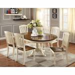 Harrisburg 7 Pc Set Vintage White & Dark Oak (Dining Table + 6 Side Chair)